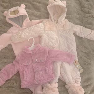 Baby Bundle- Fuzzy jacket/Snow Suit/Fuzzy Onesie